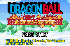 Dragon Ball: Advanced Adventure title screen for GameBoy Advance